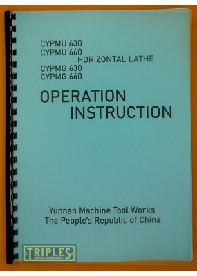 Yunnan CYPMU CYPMG Series Horizontal Lathe Operating instructions.