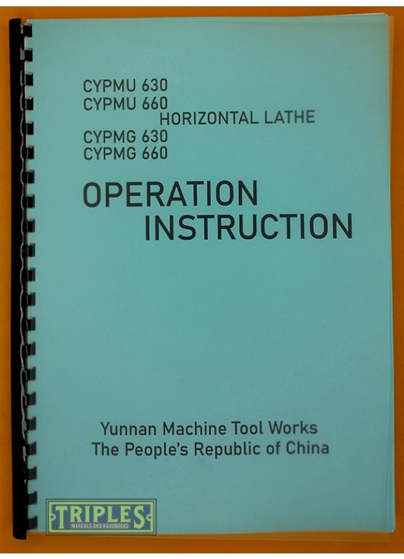 Yunnan CYPMU CYPMG Series Horizontal Lathe Operating instructions.